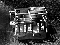 view toward side 
of house, first floor complete